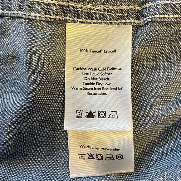 Eddie Bauer Women XL LongSleeve ButtonUp All Tencel Lyocell Shaded Blue Collared - Picture 11 of 15